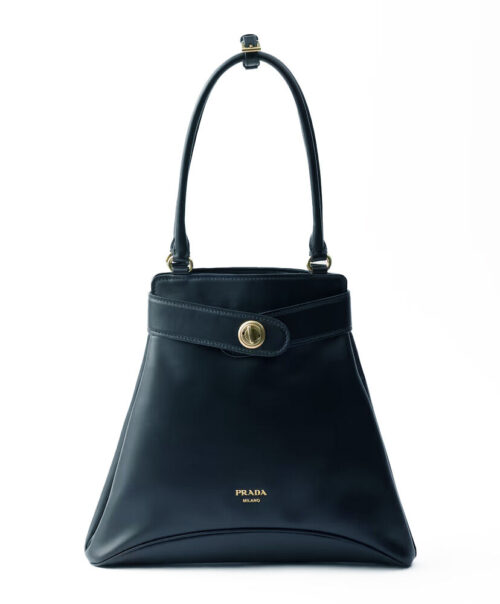 Prada Carey Medium Leather Tote Bag 1BG567 Black
